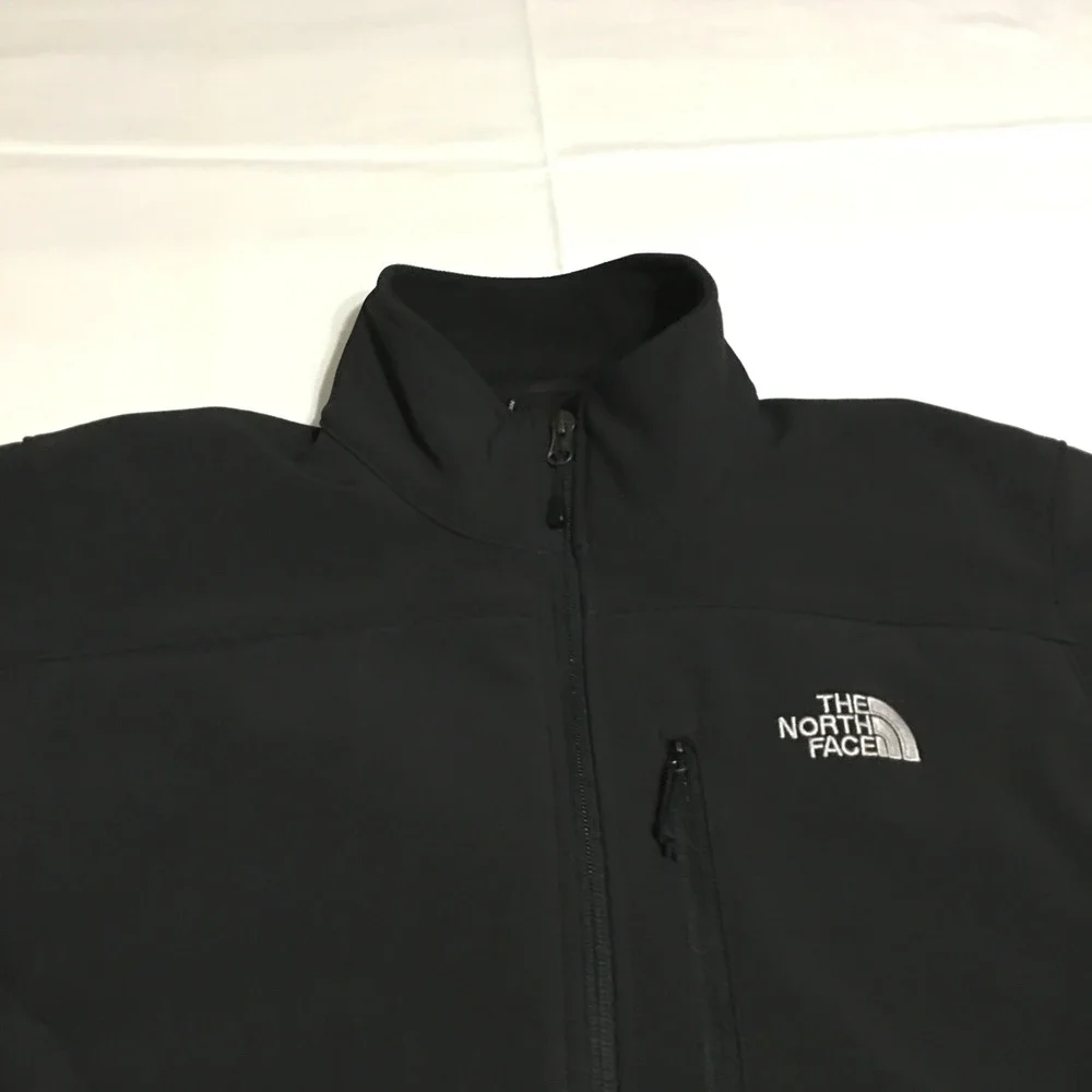 The North Face Softshell Jacket Mens Medium Black Full Zip Windproof